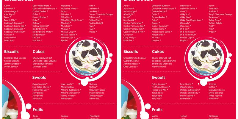 Sblended Milkshakes Menu