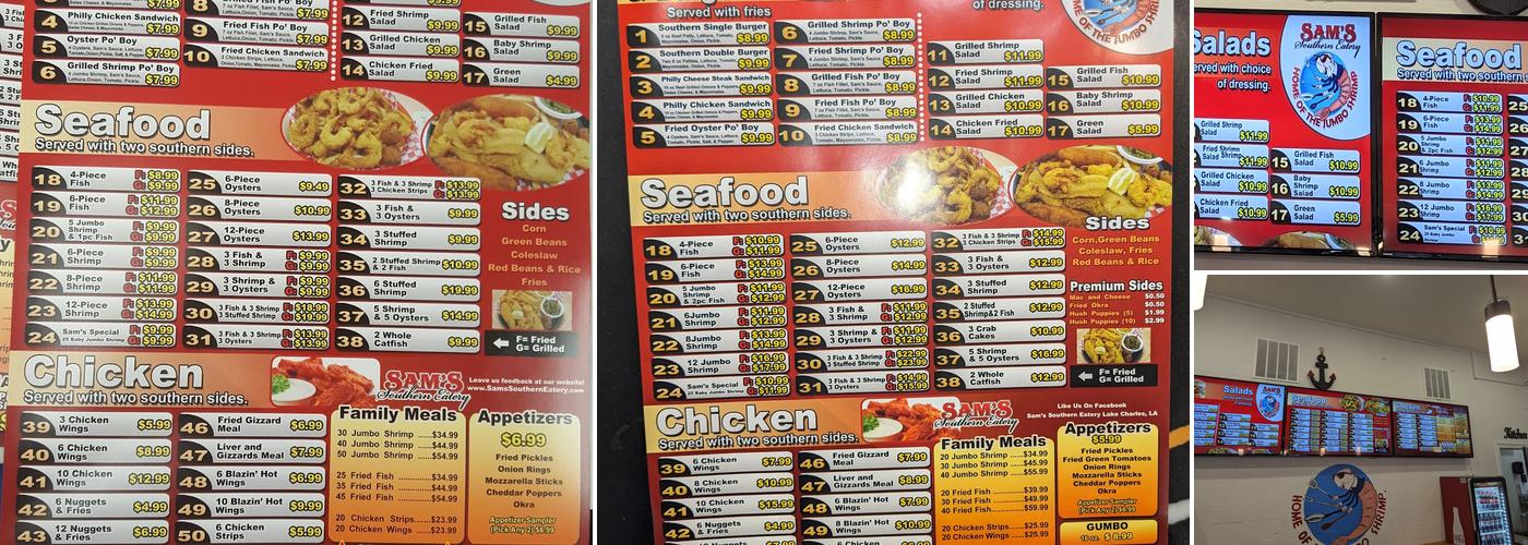 Sam's Southern Eatery Menu