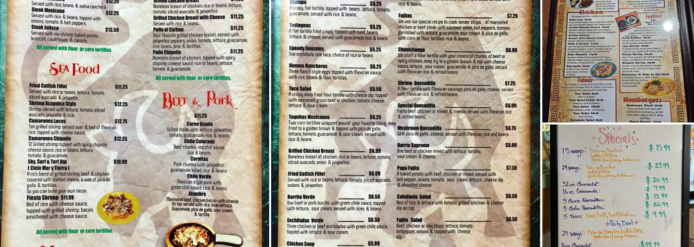 Mi Toro of Caledonia Menu