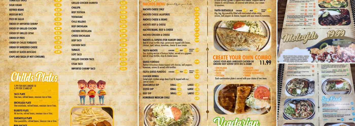 El Tapatio Dos Menu