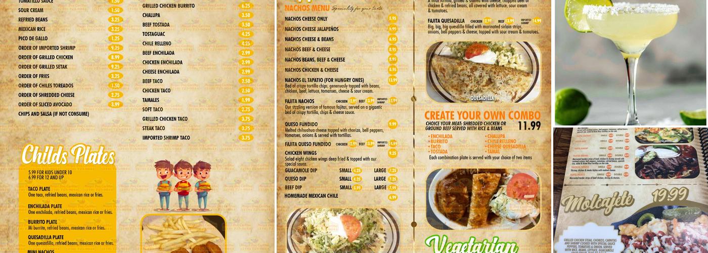 El Tapatio Dos Menu