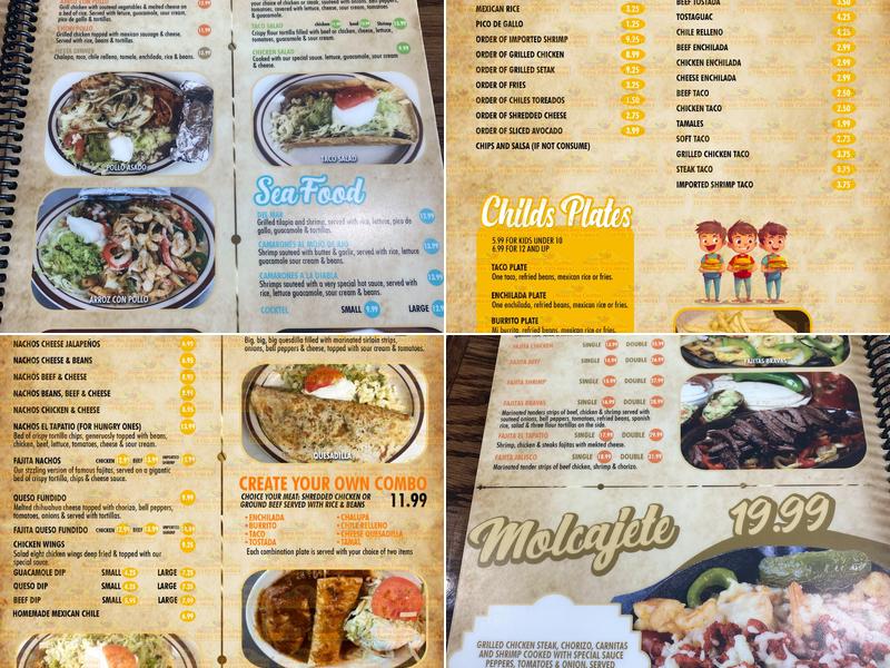 El Tapatio Dos Menu