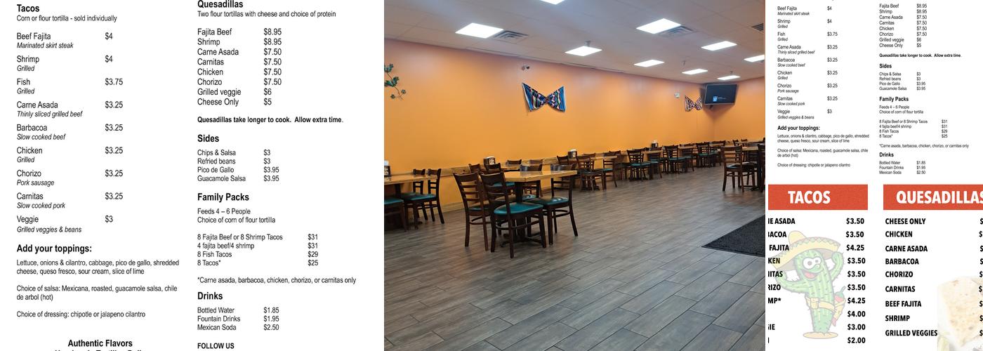 Taco Mel Menu