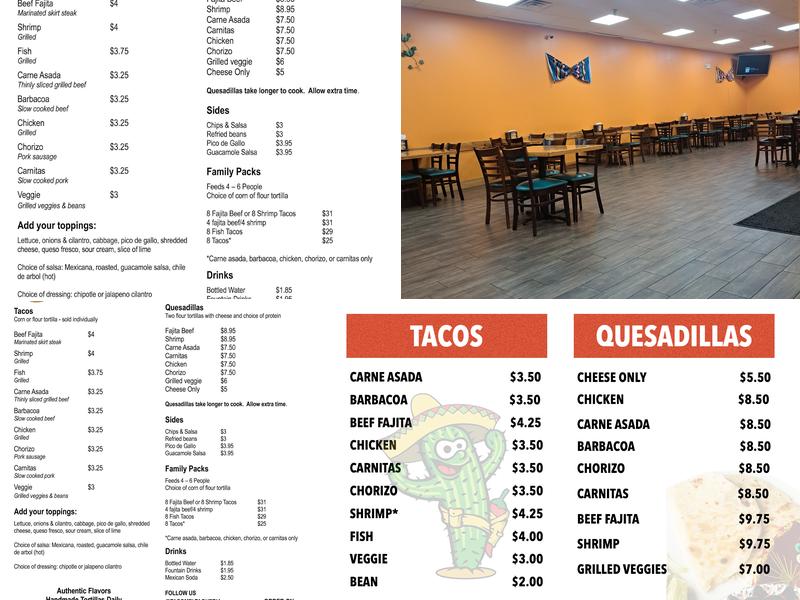 Taco Mel Menu