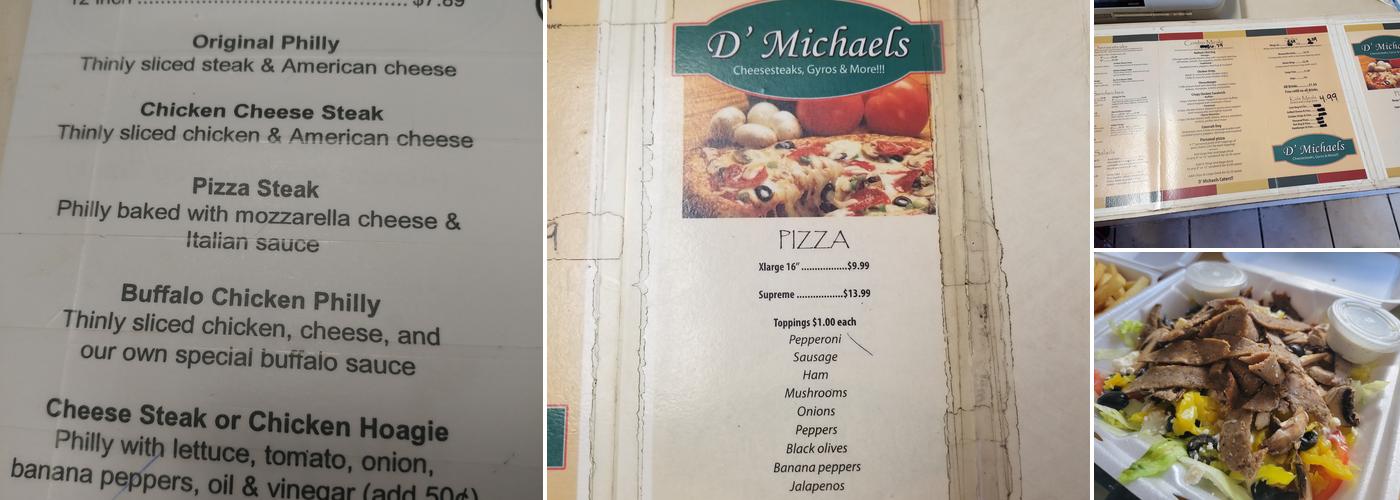 D'Michaels Menu