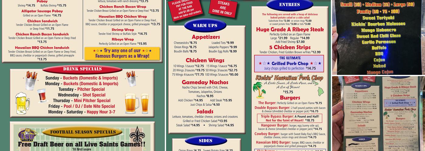 The Tavern On Vets Menu