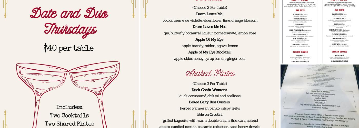 The Dish & Dram Menu