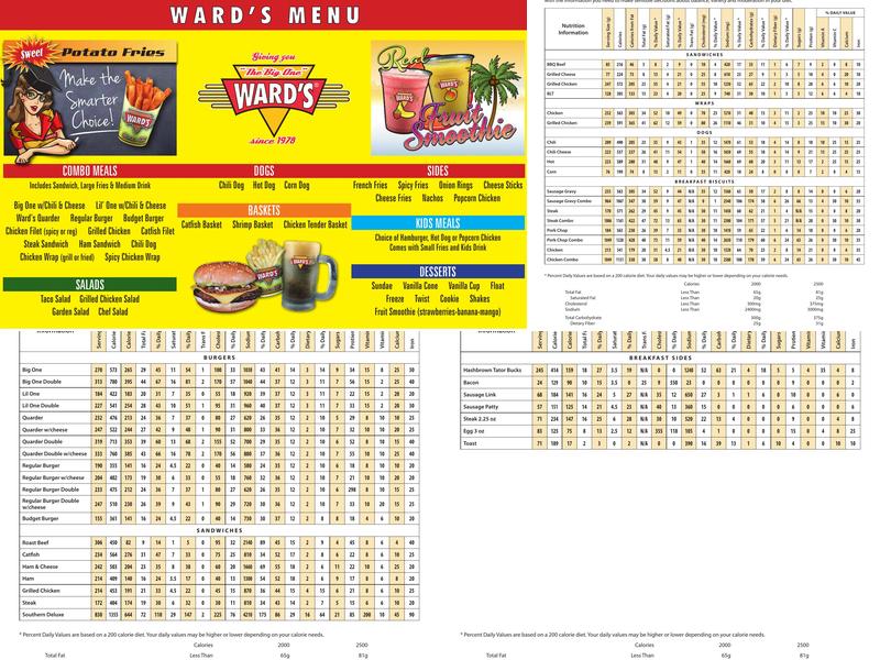 Ward's Restaurant Menu