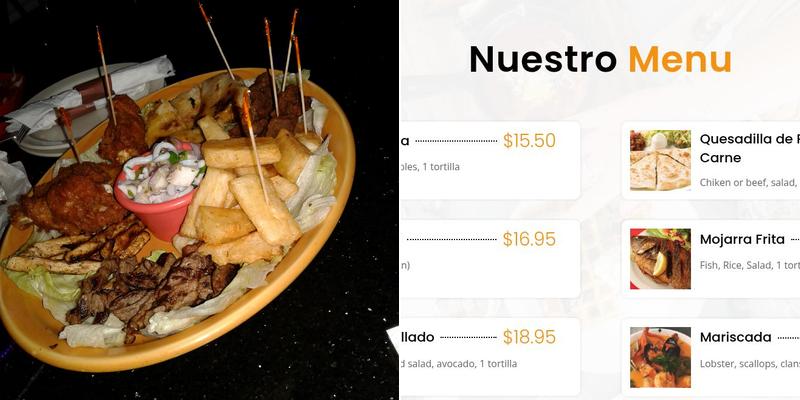 El Puente De Oro Restaurant Menu