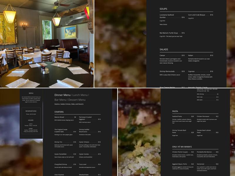 Ma Mama's Kitchen Menu