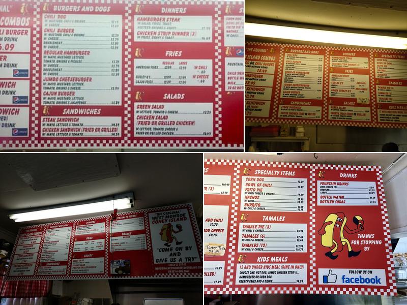 Coney Island-West Monroe Menu