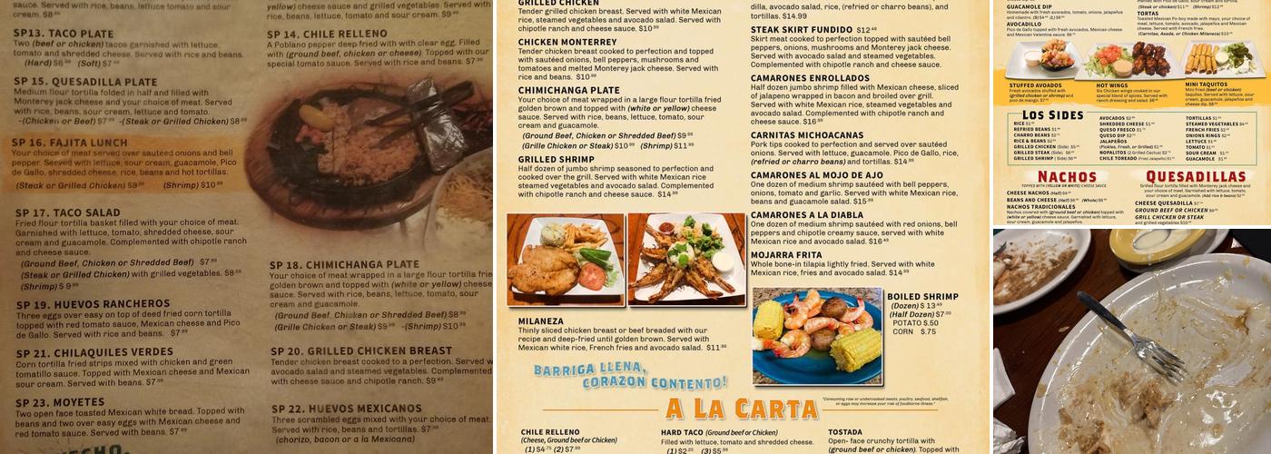 Don Tomas Mexican grill Menu