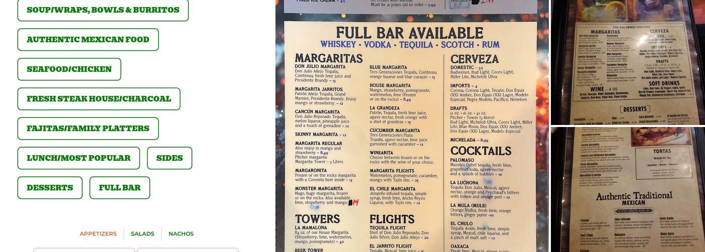 El Jarrito Menu