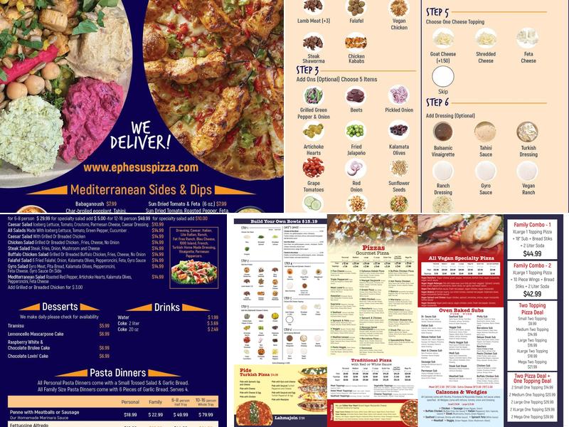 Ephesus Pizza Menu