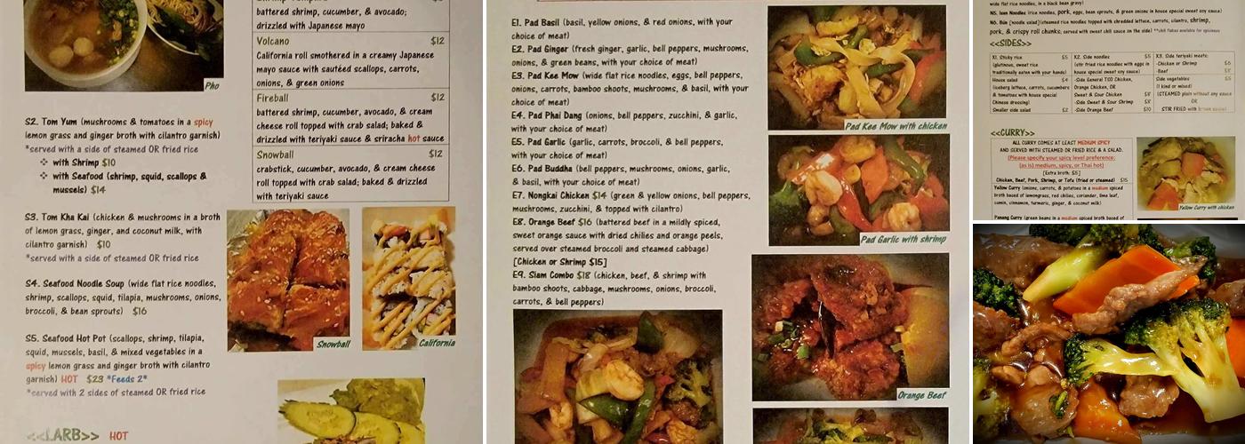 Bangkok Spice Restaurant Menu