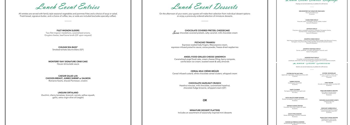 Monterey Bay Fish Grotto Menu