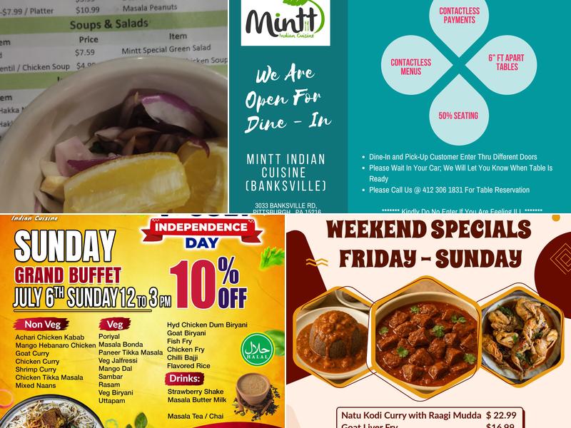 Mintt Indian Cuisine Menu