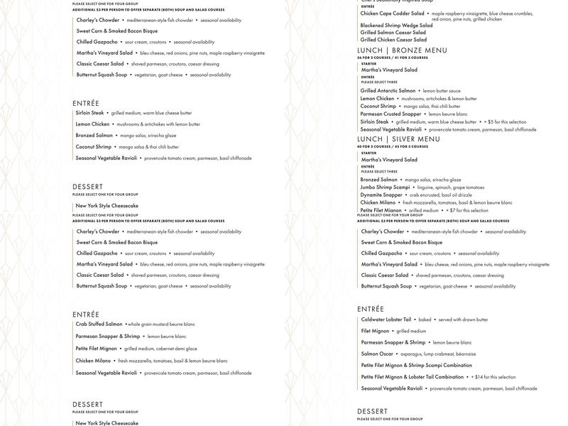 Grand Concourse Menu
