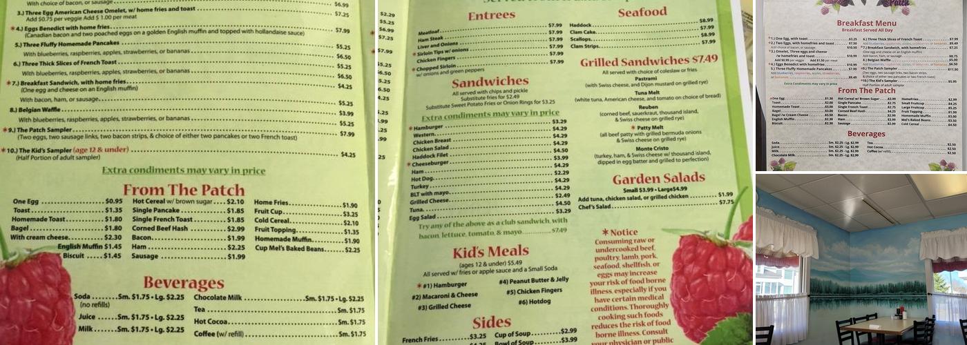 Mel's Raspberry Patch Menu