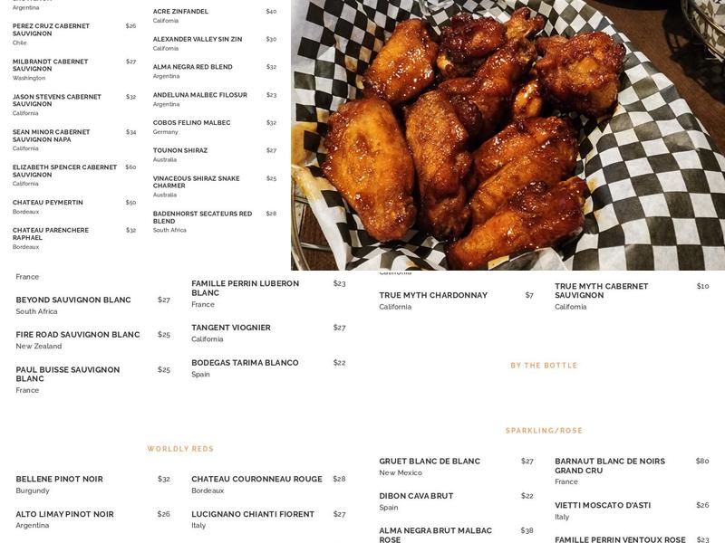 The Asylum Menu