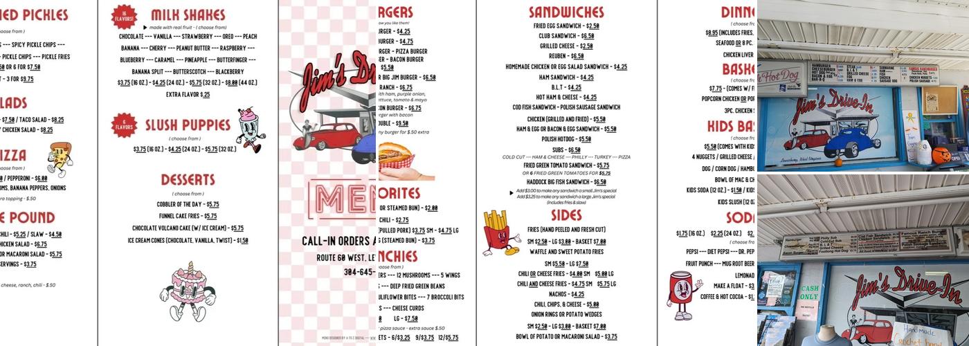 Jim's Drive In Menu