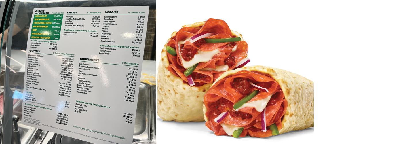 Subway Menu
