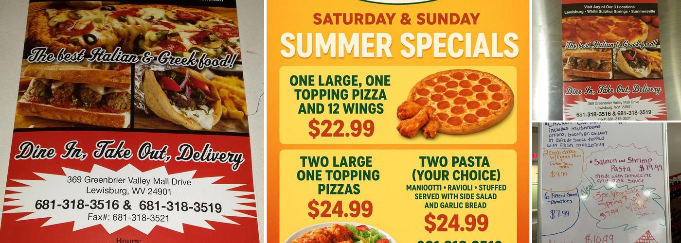 Alfredo's Of Lewisburg Menu