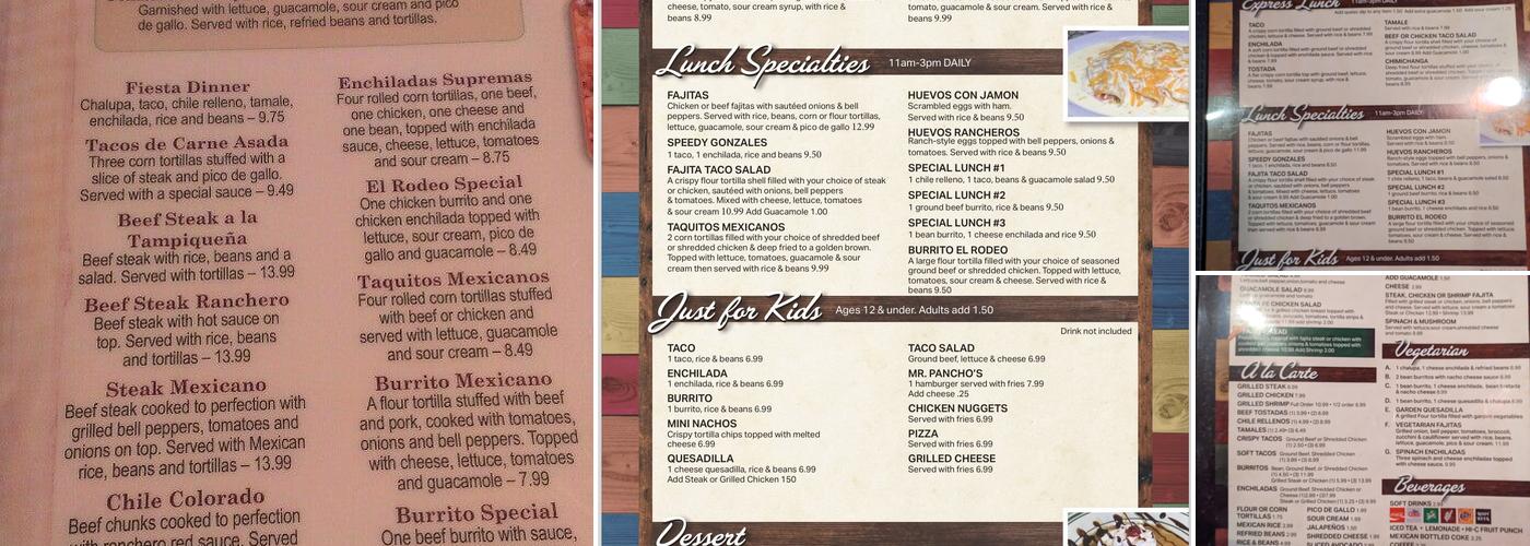 El Rodeo Menu