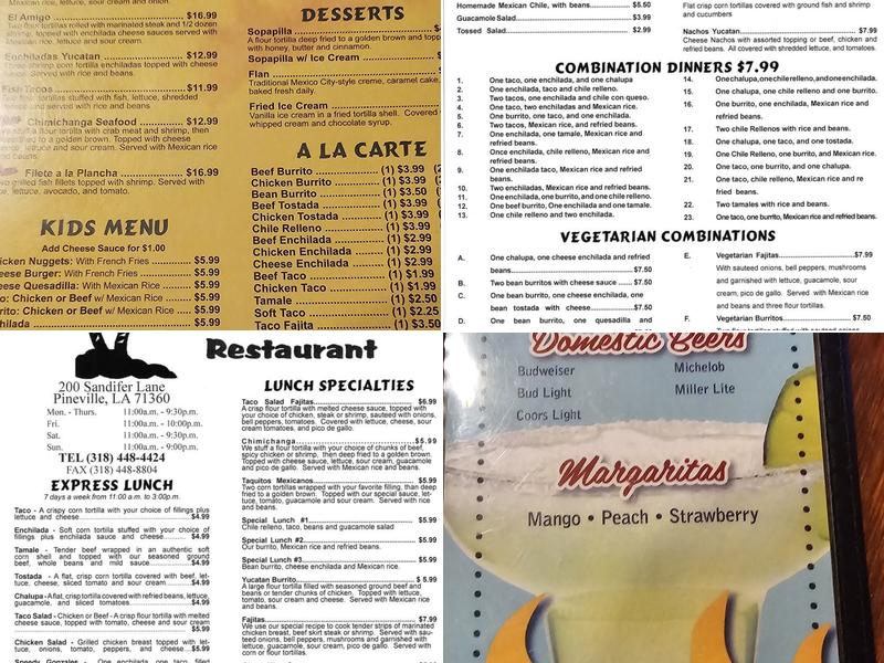 Yucatan Restaurant Menu