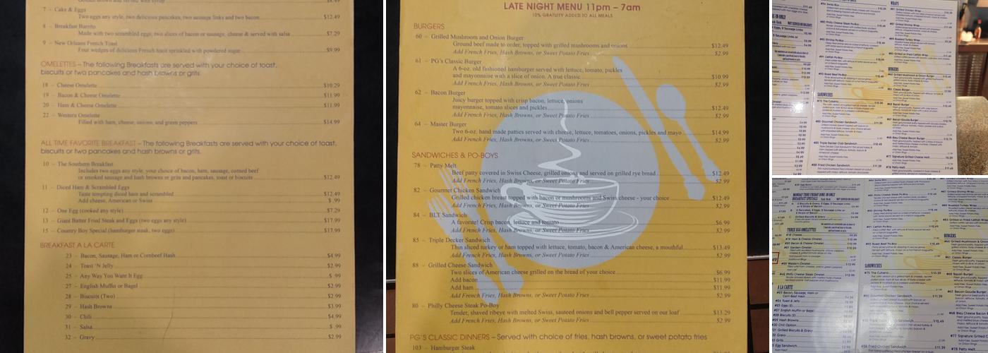 Pitt Grill - Alexandria Menu