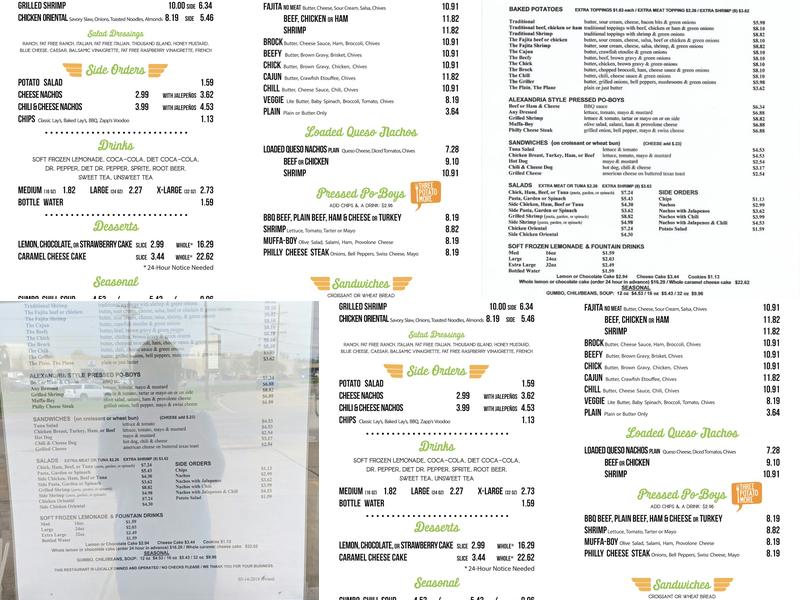 Three Potato More Menu