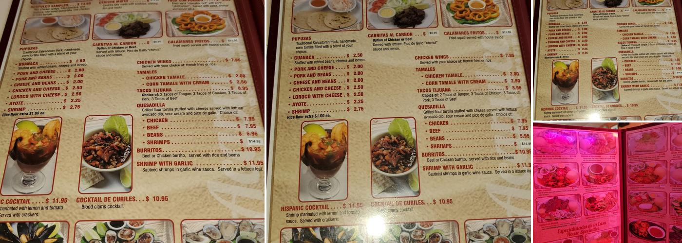 Acapulco Spirit Restaurant Menu