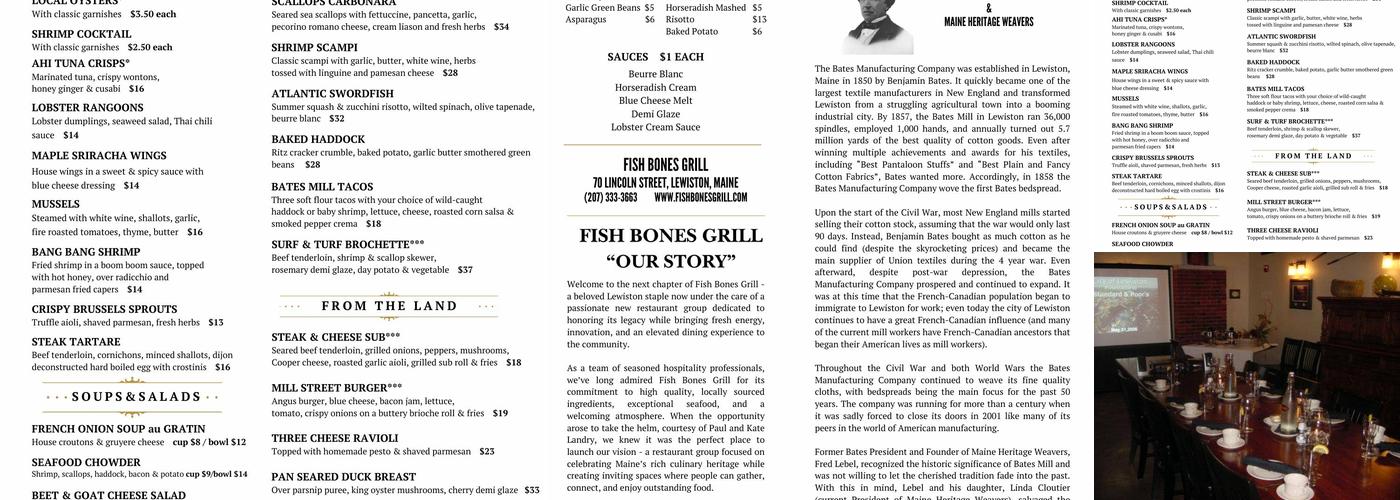 Fish Bones Grill Menu