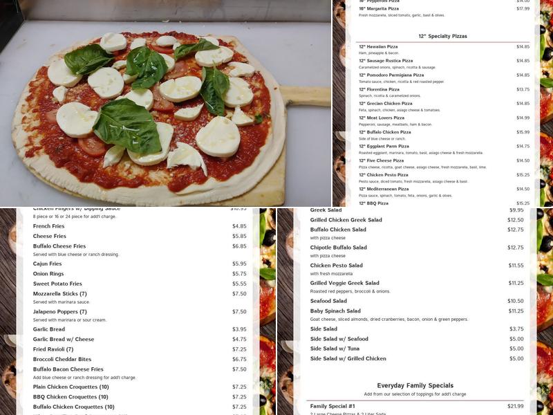 Pomodoro's Pizza Menu