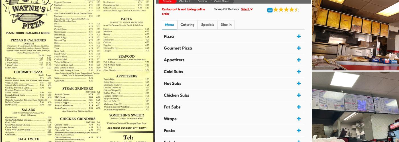 Wayne's Pizza Menu