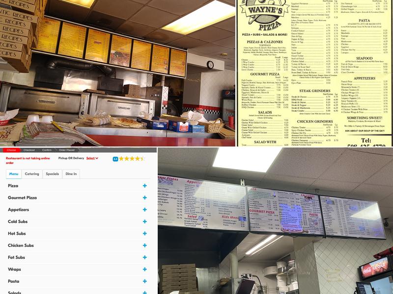 Wayne's Pizza Menu
