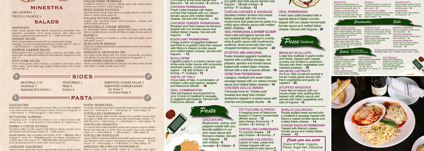 Marco's Menu