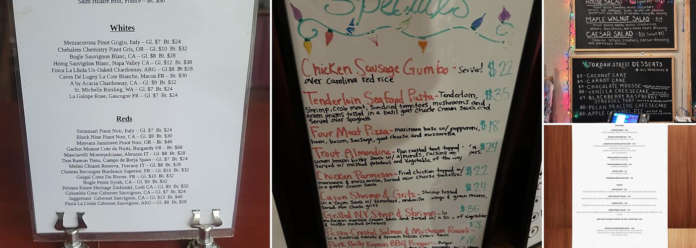 Jordan Street Cafe Menu