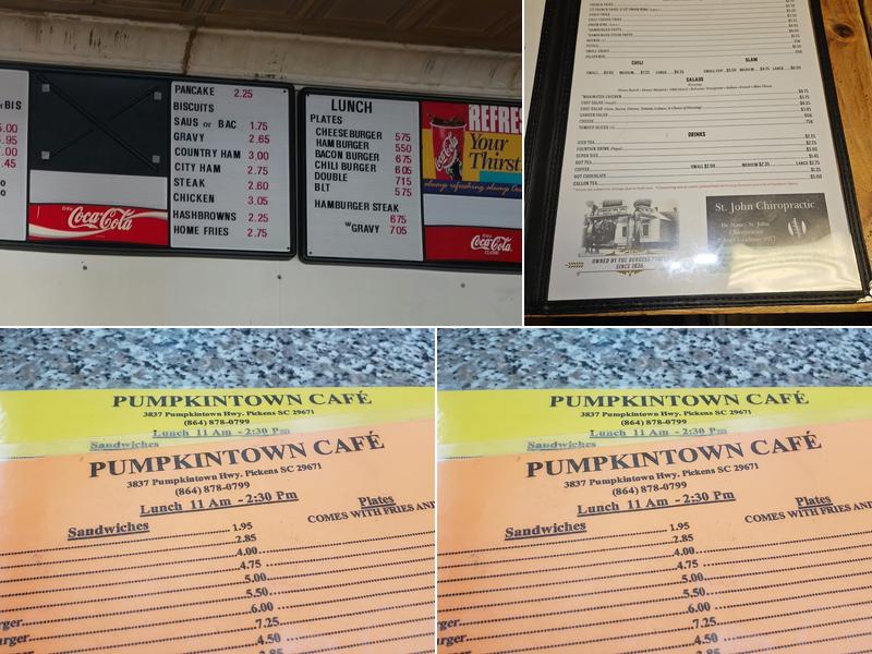 Pumpkintown General Store Menu