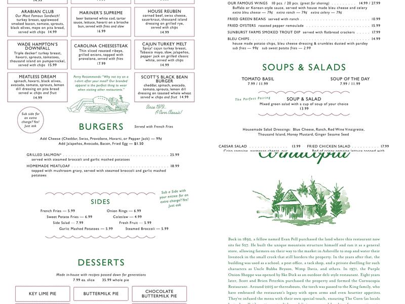 Cornucopia Restaurant Menu
