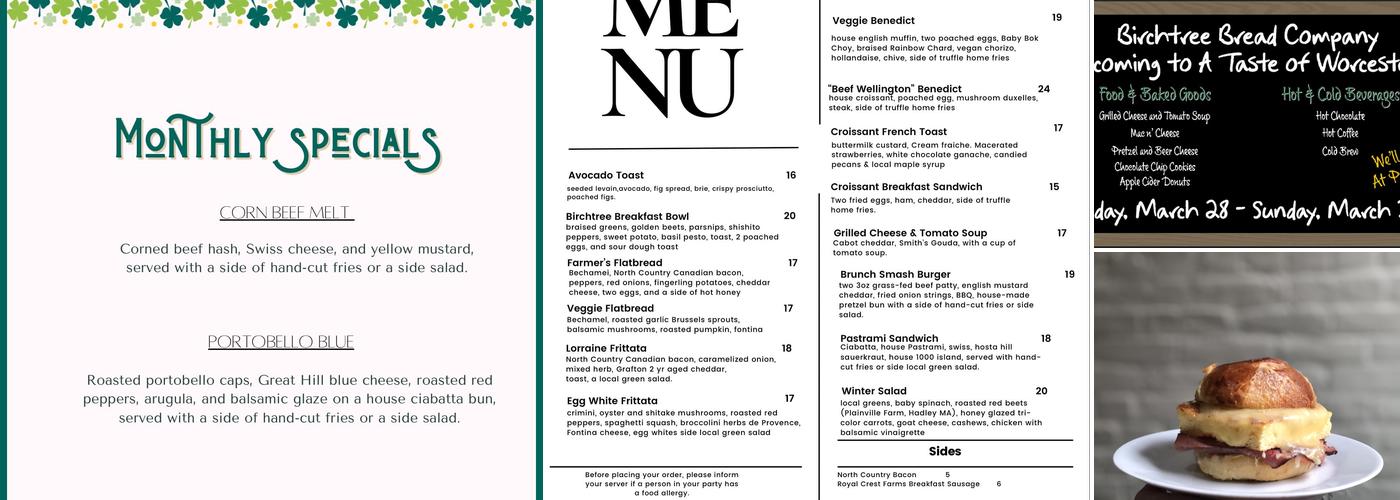 BirchTree Bread Company Menu