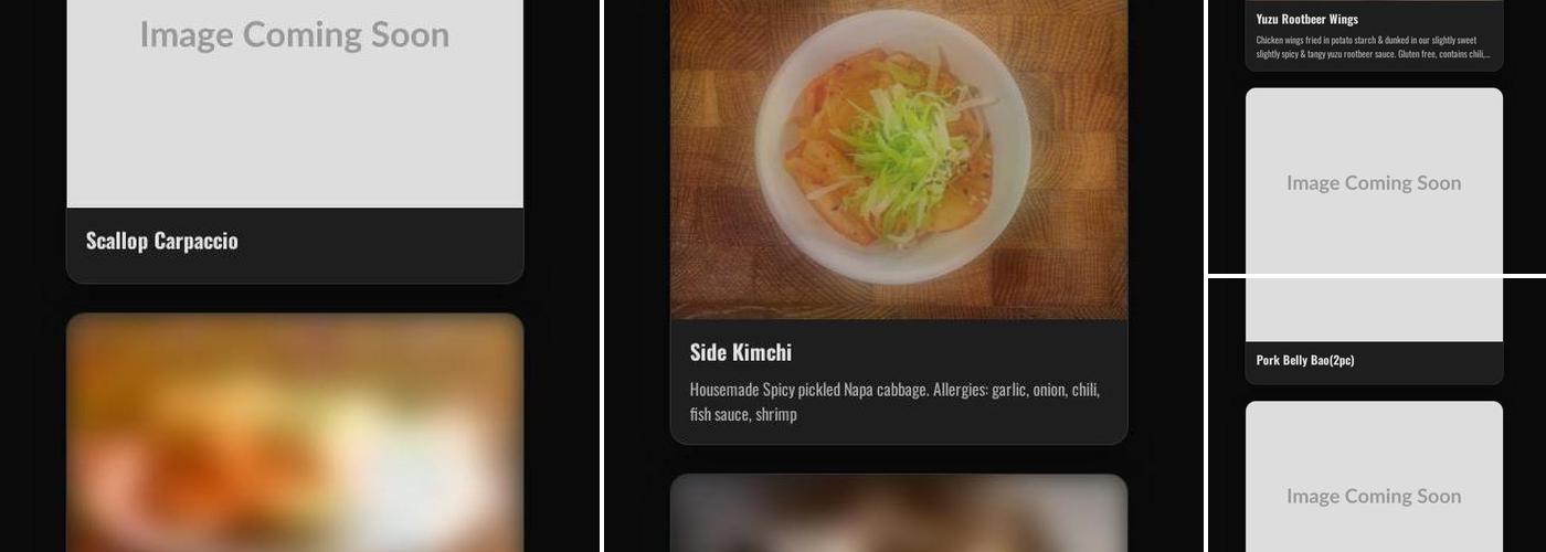 Toki Underground Menu