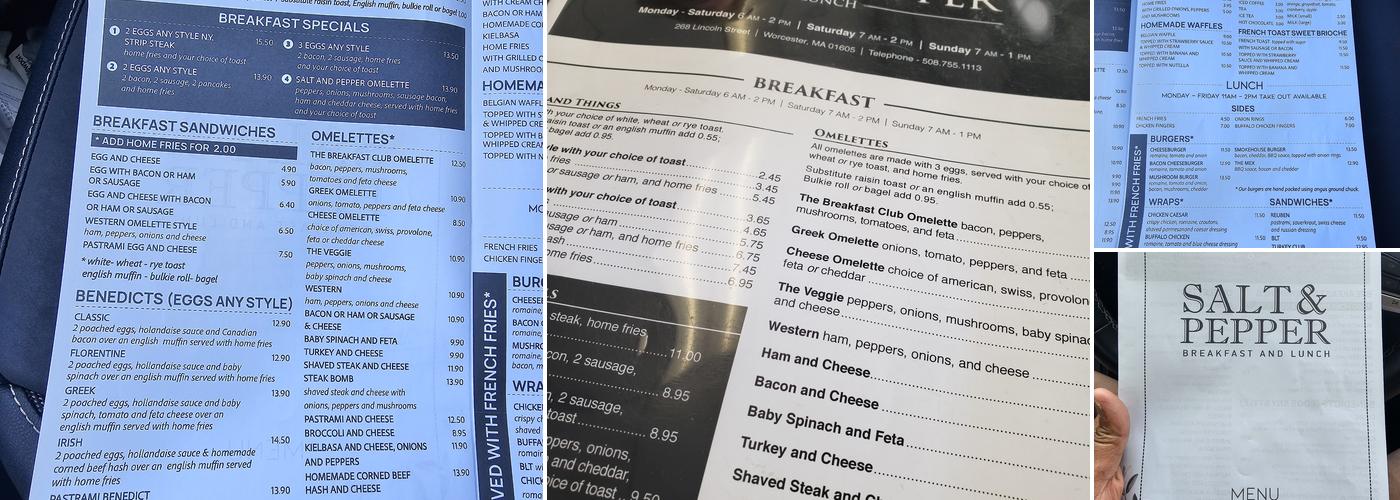 Salt & Pepper Menu
