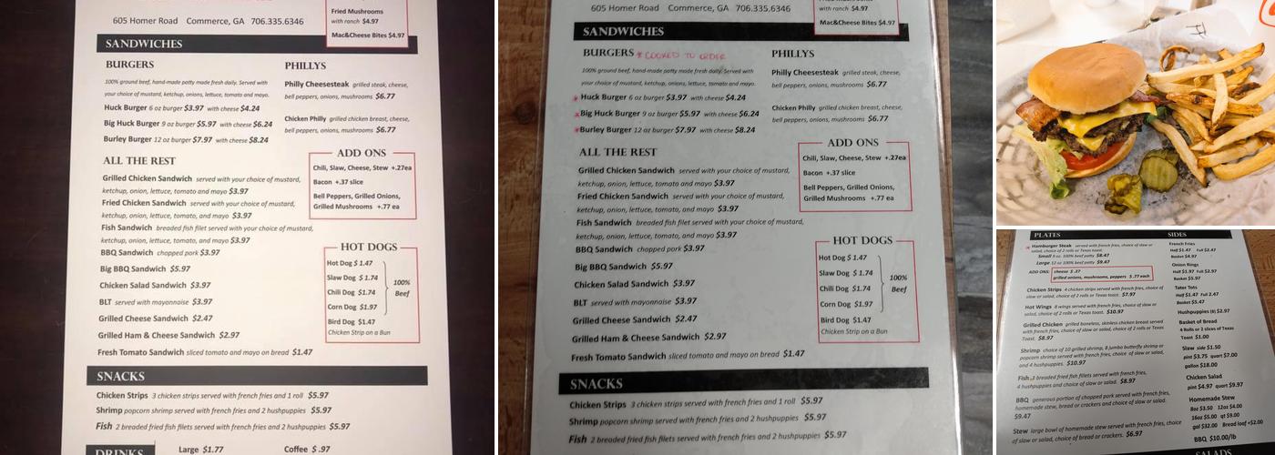 Huck's Cafe Menu