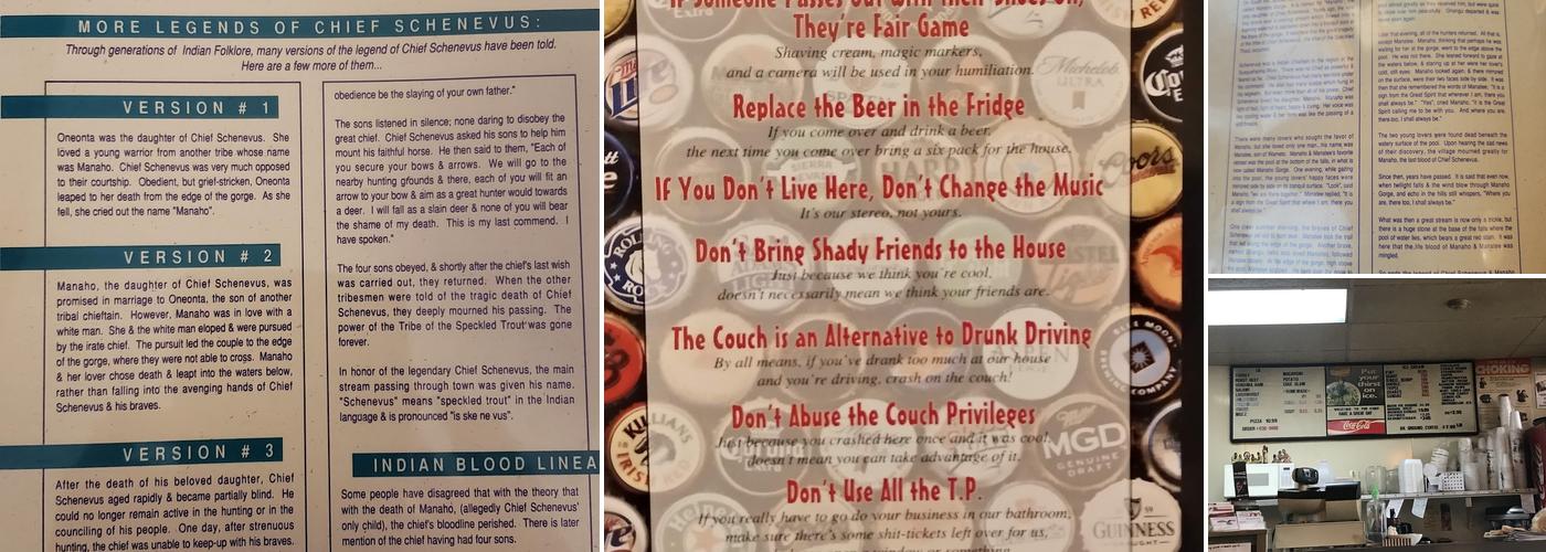 Chief Schenevus Menu