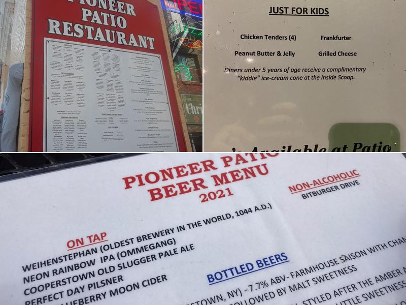 Pioneer Patio Restaurant Menu