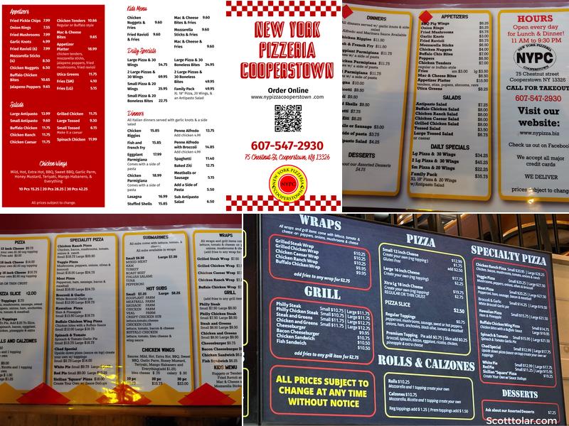 New York Pizzeria Menu