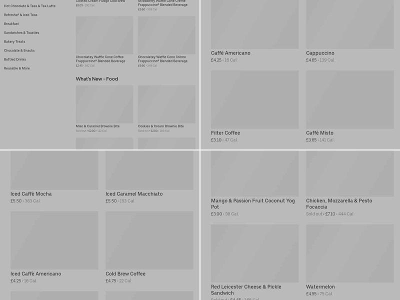 Starbucks Menu