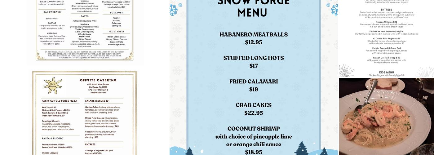Cafe Rinaldi Menu