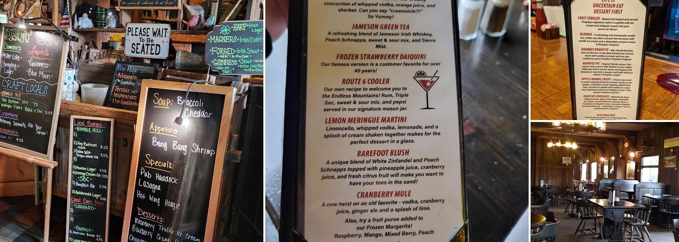 Fireplace Restaurant Menu